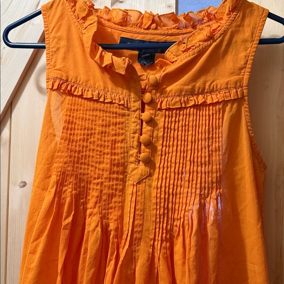 French Connection Bright Orange Ruffle Top - Picture 4 of 6
